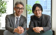 岩佐琢磨・Shiftall代表取締役CEO（右）と長島聡社長