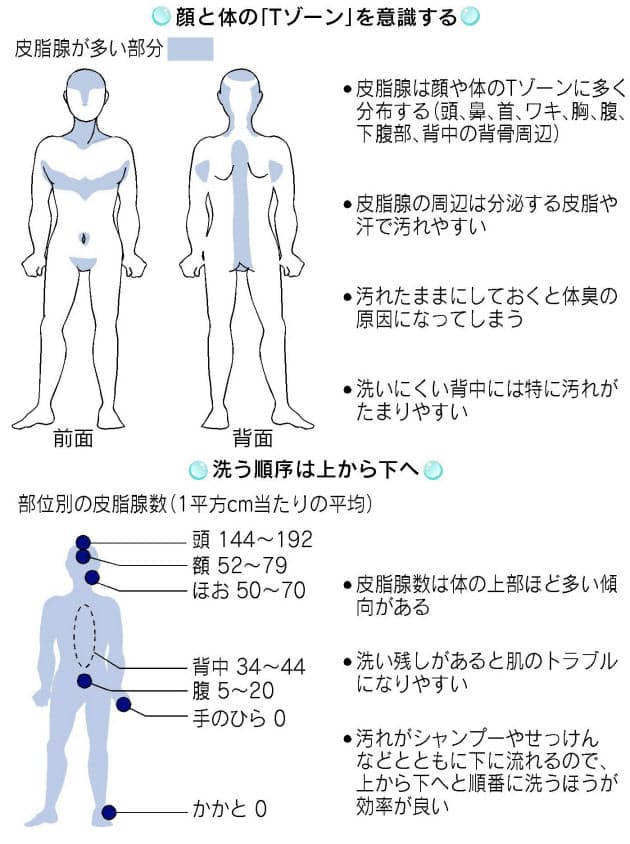 体にも Tゾーン あり 皮脂 汗をきれいに落とす入浴法 Nikkei Style 体にも Tゾーン あり 皮脂 汗をきれいに落とす入浴法 Nikkei Style