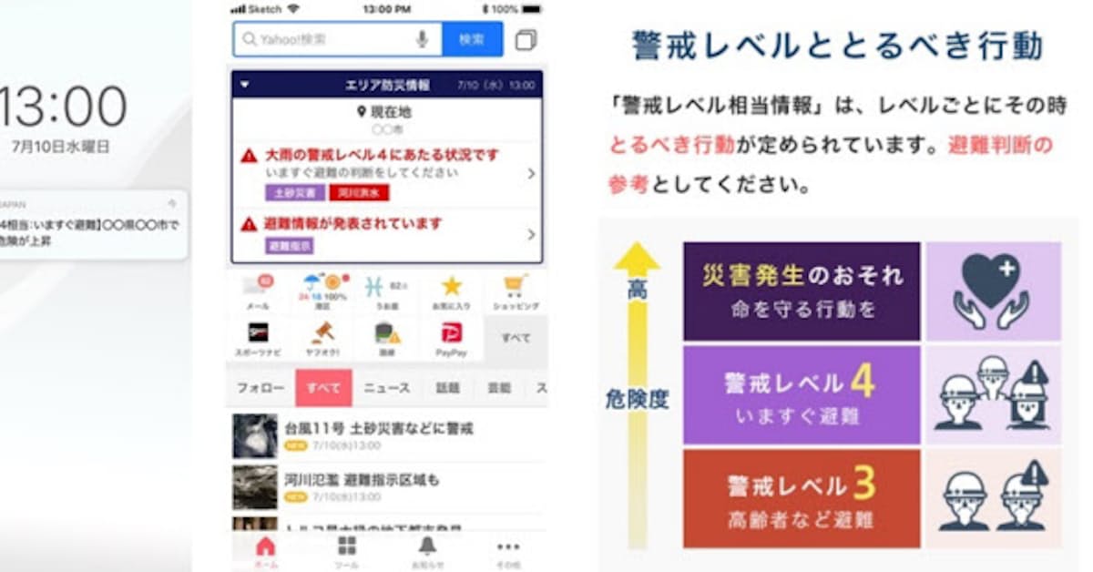 ヤフー 気象庁と連携しスマホアプリから 大雨危険度通知 を提供 市区町村ごとの土砂災害 洪水危険度など 日本経済新聞