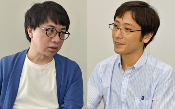 映画「天気の子」監督の新海誠氏（左）と雲研究者の荒木健太郎氏