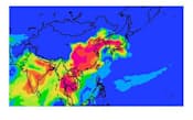 九州大学応用力学研究所のシミュレーションソフトSPRINTARSでは、中国からの汚染物質が日本に飛来する様子を予測している=竹村俊彦准教授提供