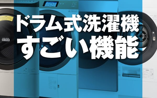 現在、発売されているドラム式洗濯機に搭載されている最新機能を紹介する