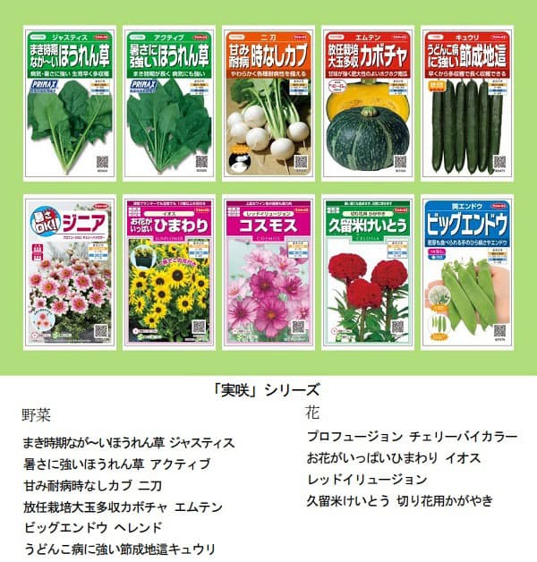 サカタのタネ 絵袋種子 実咲 みさき シリーズ年春の新商品10点を発売 日本経済新聞
