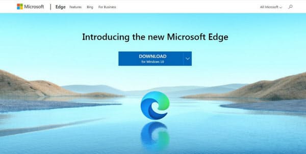 新しいEdgeのダウンロード画面