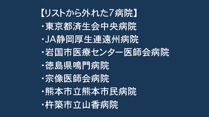 公立病院の再編リストを修正 厚労省 増加分は非公表 日本経済新聞