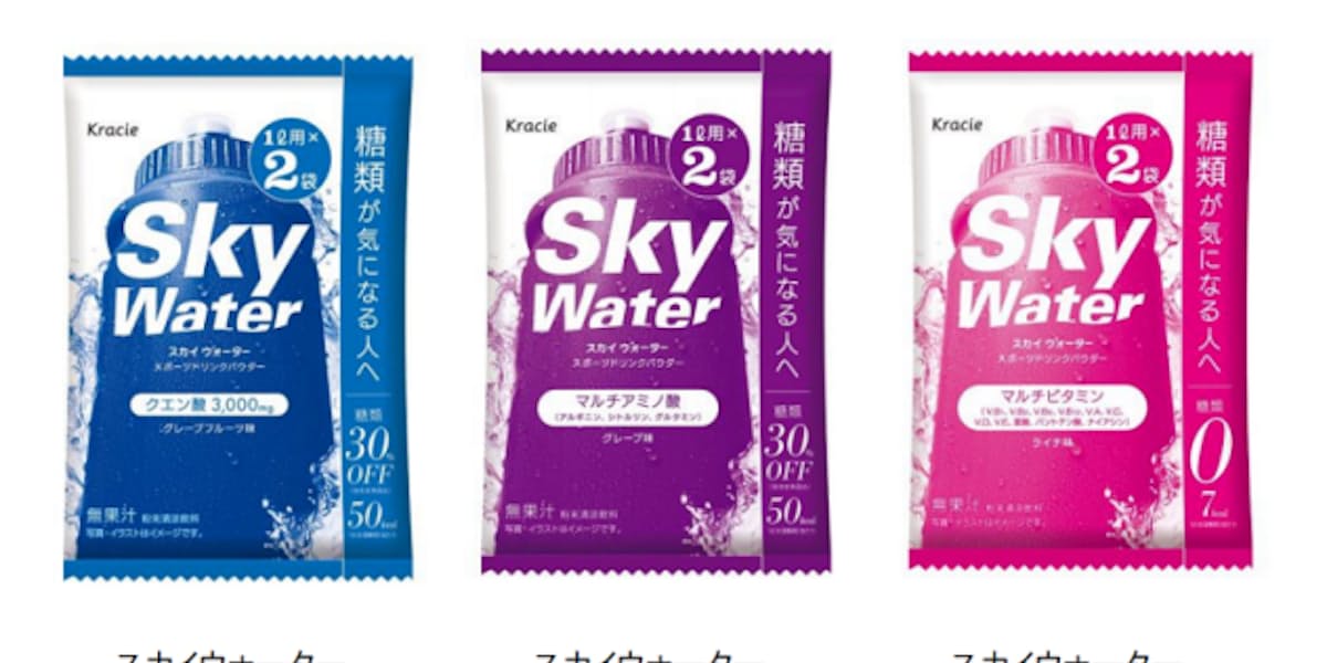 クラシエフーズ 糖類が気になる人のスポーツドリンクパウダー スカイウォーター 3種を発売 日本経済新聞