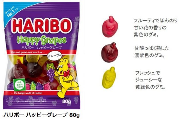 三菱食品 グミキャンディ Haribo ハリボー から ハリボー ハッピーグレープ 80g をなど発売 ナウティスニュース 三菱食品 グミキャンディ Haribo ハリボー から ハリボー ハッピーグレープ 80g をなど発売 ナウティスニュース