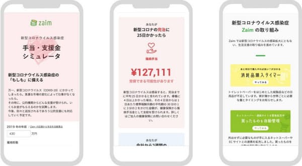 公開したウェブサービスの画面(出典:ザイム)