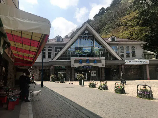 高尾山のケーブルカー乗り場(東京都八王子市)