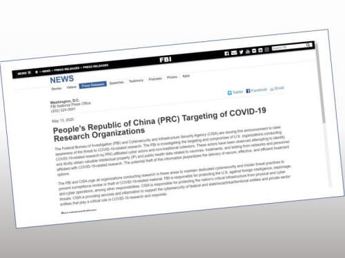 FBIとCISAが公表した警告文(出所:FBI)