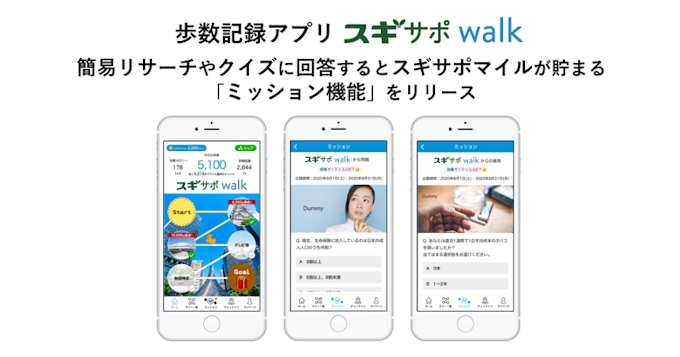 メドピアとスギ薬局 歩数記録アプリ スギサポwalk で ミッション機能 をリリース 日本経済新聞