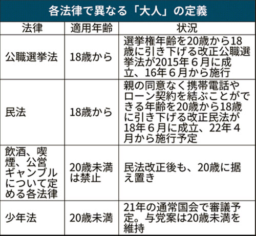 少年法18 19歳厳罰化 適用年齢歳未満は維持へ 日本経済新聞