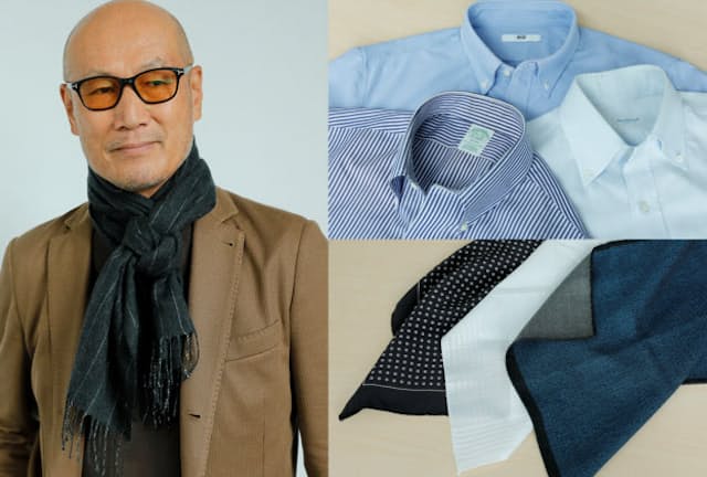 ストール、ボタンダウンシャツ、チーフの装いをファッションディレクターの森岡弘さんが解説する
