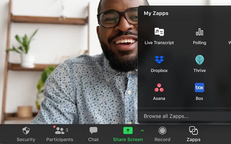 「Zapps」によってZoomの画面から利用できる対応アプリを開発し、提供できるようになる（出所　ズームの発表資料）
