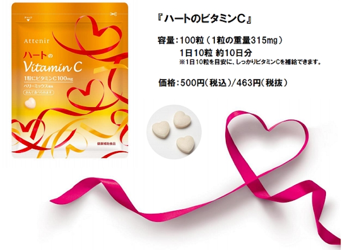 アテニア ビタミンcサプリメント ハートのビタミンc を数量限定発売 日本経済新聞