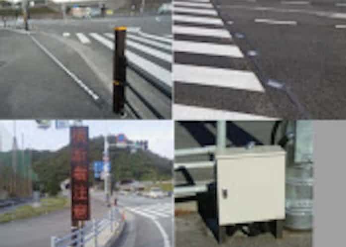 横断歩道の歩行者をドライバーに注意喚起するシステム 日本経済新聞