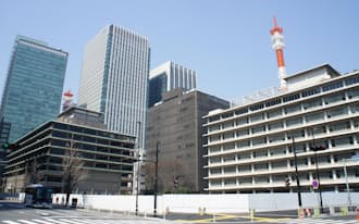 逓信総合博物館や東京国際郵便局があった一角は、35階と33階建てのツインタワーに生まれ変わる
