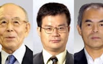 ノーベル物理学賞を受賞した（左から）赤崎勇、天野浩、中村修二の3氏=共同
