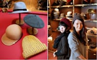 ニット帽やベレー帽は今年の流行（東京都渋谷区のCA4LA）=写真　編集委員　葛西宇一郎
