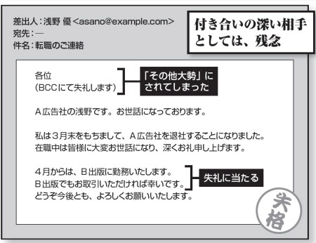 cで一斉送信は寂しい 異動 転職 メール 日本経済新聞