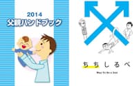 左は東京都の『父親ハンドブック』、右はすくらむ21川崎市男女共同参画センター発行の『ちちしるべ』