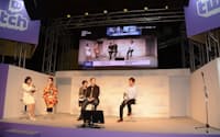 授賞式の後には、Machine Zoneのガブリエル・レイドン氏とコロプラの浅井 大樹氏によるトークショーが開催された。ゲームが人気になる秘訣を語った