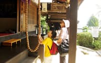 息子8歳のとき、山口県の瑠璃光寺で
