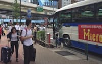 写真　試験運行では国慶節で訪日した中国人客を運んだ