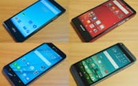 機能充実した3万円台SIMフリースマートフォン。富士通「arrows M02」（左上）、NTTレゾナント「g04」（右上）、ASUS「ZenFone Selfie」（左下）、HTC「Desire 626」（右下）