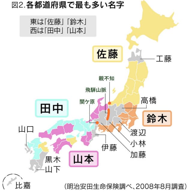 名字の不思議な勢力分布 都道府県別ランキング Nikkei Style
