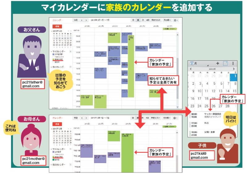 家族の予定はネットで共有 グーグルカレンダー活用術 Mono Trendy