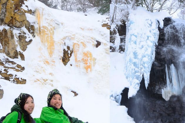 冬だけの青と黄金の滝 裏磐梯の絶景氷瀑ツアー Nikkei Style 冬だけの青と黄金の滝 裏磐梯の絶景氷瀑ツアー Nikkei Style
