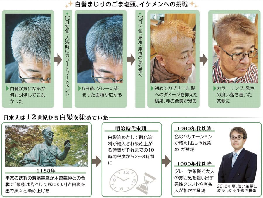 白髪染め は源平の世から オヤジ記者が茶髪に挑戦 Nikkei Style