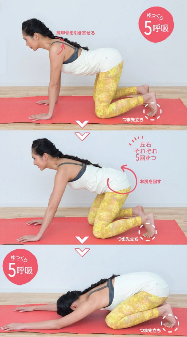四つばいのポーズ お尻を回して股関節をやわらかく 股関節を柔らかくして美姿勢に Nikkei Style 四つばいのポーズ お尻を回して股関節をやわらかく 股関節を柔らかくして美姿勢に Nikkei Style