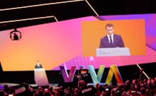 イノベーション系イベント「ビバテクノロジー」で講演するマクロン仏大統領