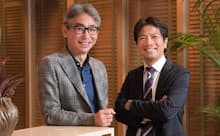 ローランド・ベルガーの長島聡社長(左)とアイディアポイントの岩田徹社長(右)