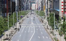 閑散とするする東京・銀座(4月29日)