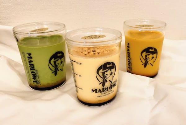 マーロウのプリンはビーカー入りで見た目もおしゃれだ マーロウのプリンはビーカー入りで見た目もおしゃれだ