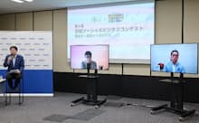 パネリスト(写真右から) 上原弘久氏(T&Dホールディングス社長)、藤野英人氏(レオス・キャピタルワークス社長) 司会は横田浩一・横田アソシエイツ社長