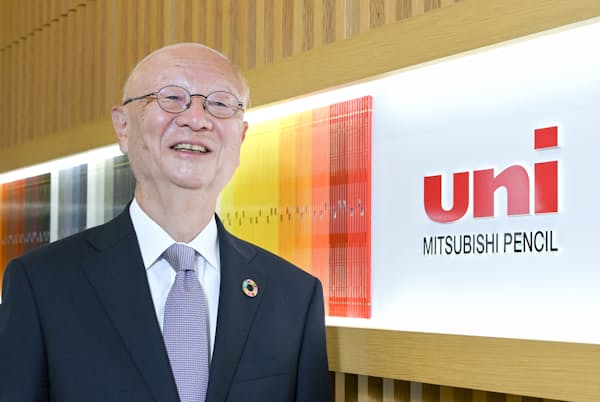 三菱鉛筆会長 数原英一郎氏 三菱鉛筆会長 数原英一郎氏