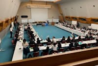2019年の関西高校模擬国連の様子=西大和学園提供 2019年の関西高校模擬国連の様子=西大和学園提供