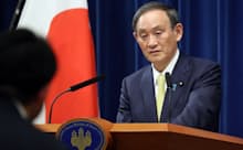 記者会見の菅首相(4日、首相官邸で)