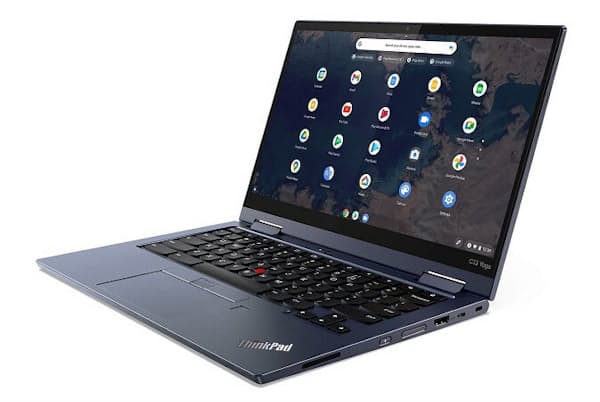 Chromebookの例。外観はWindowsノートと変わらない。写真はレノボ・ジャパンのThinkPad C13 Yoga Chromebook Chromebookの例。外観はWindowsノートと変わらない。写真はレノボ・ジャパンのThinkPad C13 Yoga Chromebook