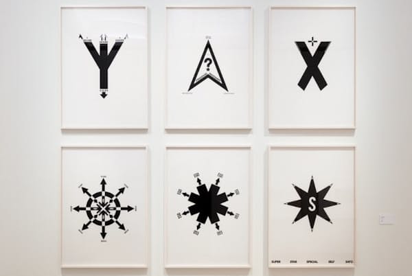 佐藤可士和《6ICONS》(1989年、各145.6×103センチメートル、シルクスクリーン・紙) 佐藤可士和《6ICONS》(1989年、各145.6×103センチメートル、シルクスクリーン・紙)