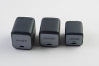 Ankerから新たに登場した「GaN II」半導体搭載の充電器3製品。いずれも非常にコンパクトで外出時の荷物が減ること間違いなしだ Ankerから新たに登場した「GaN II」半導体搭載の充電器3製品。いずれも非常にコンパクトで外出時の荷物が減ること間違いなしだ